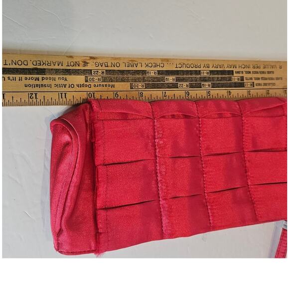 Botkier Wristlet Clutch Hot Pink Satin Fancy Purse Silver accents 11.5" x 5" Eve - Picture 9 of 10